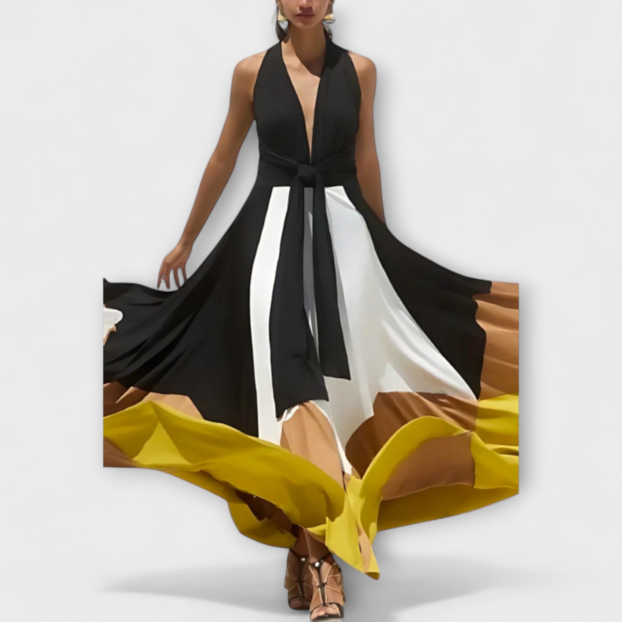 Nava - Long Sleeve Dress with Open Back