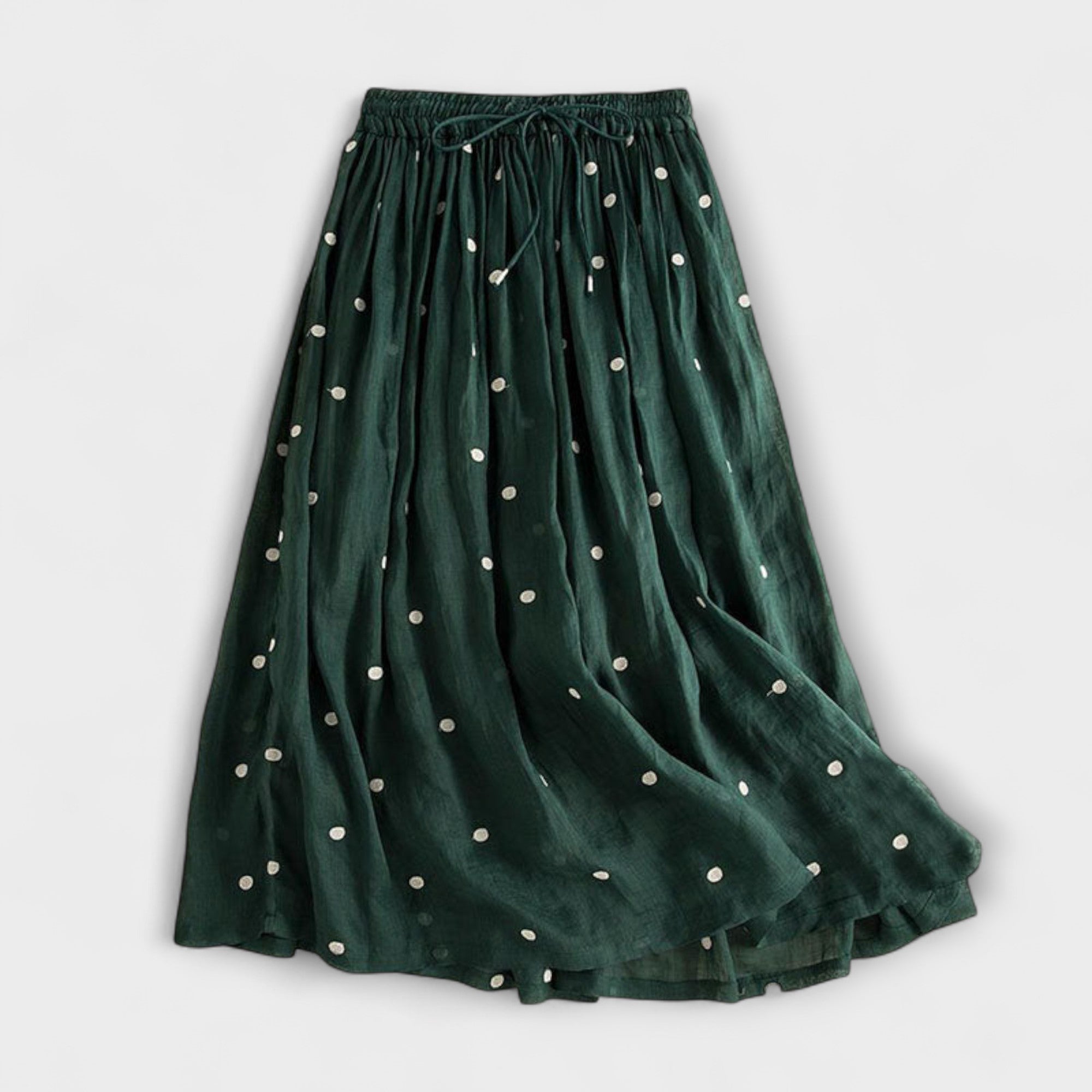 Playful Polka Dot Skirt Made of Cotton-Linen