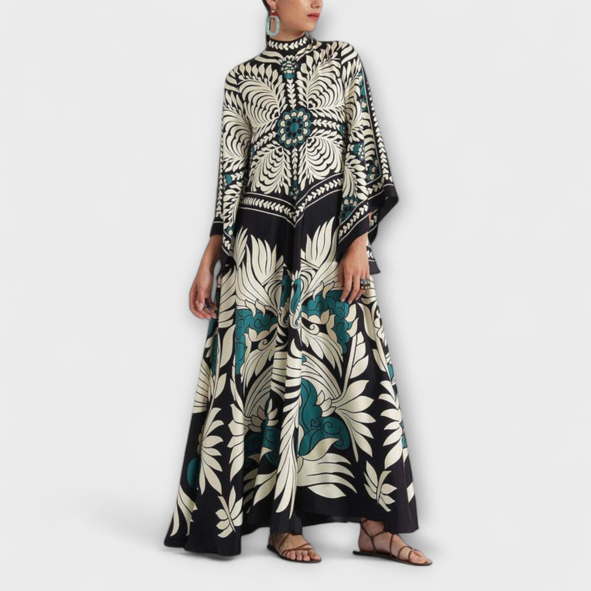 Giselle - Chic Floral Pattern Flowing Maxi Dress