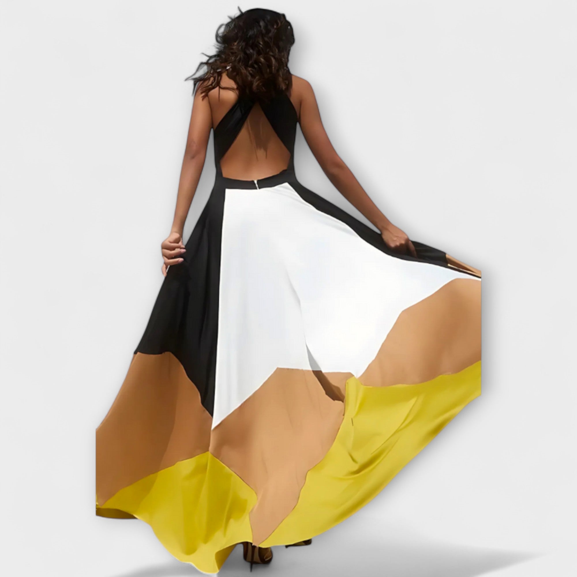 Nava - Long Sleeve Dress with Open Back