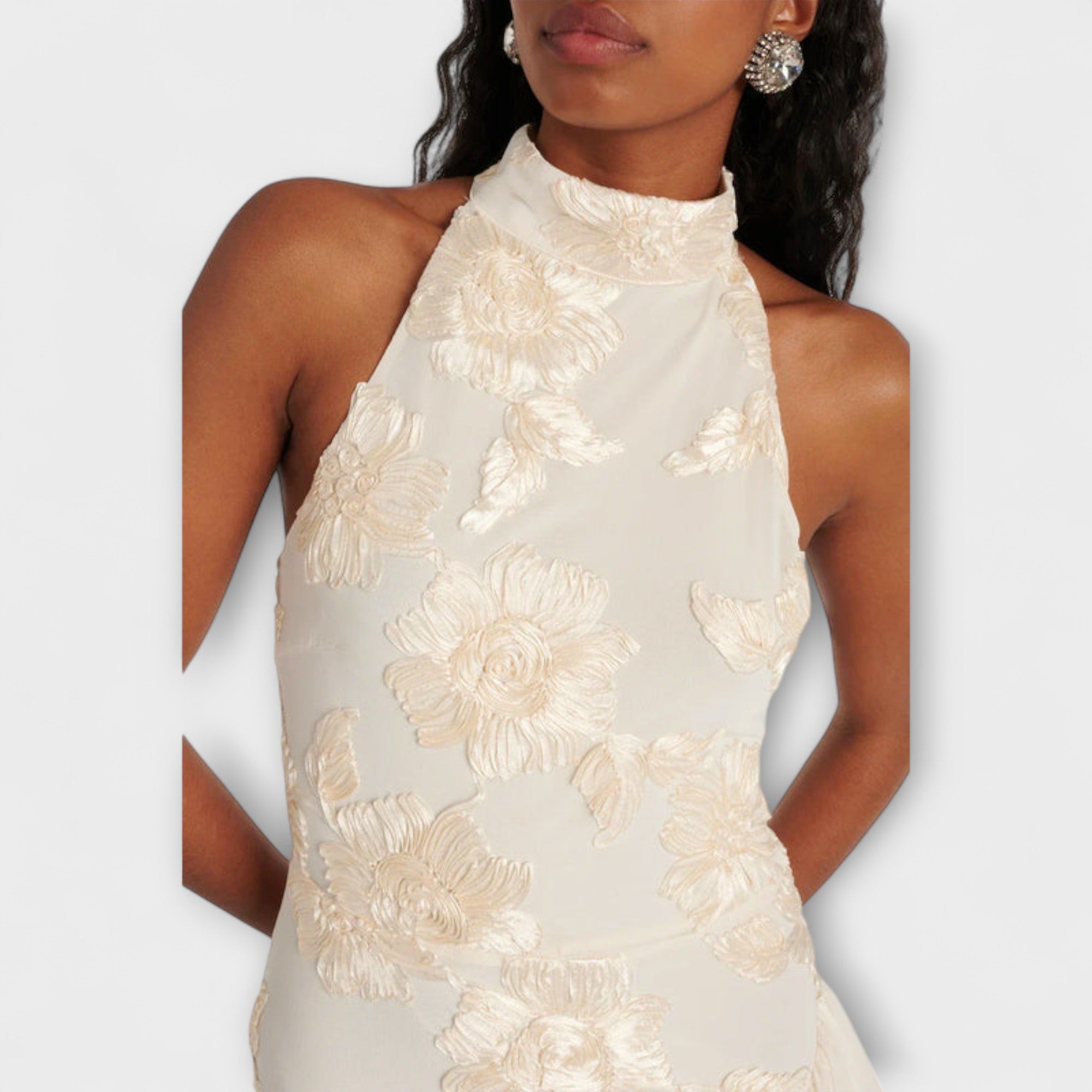 Karen - Maxi Dress with Floral Embellishments