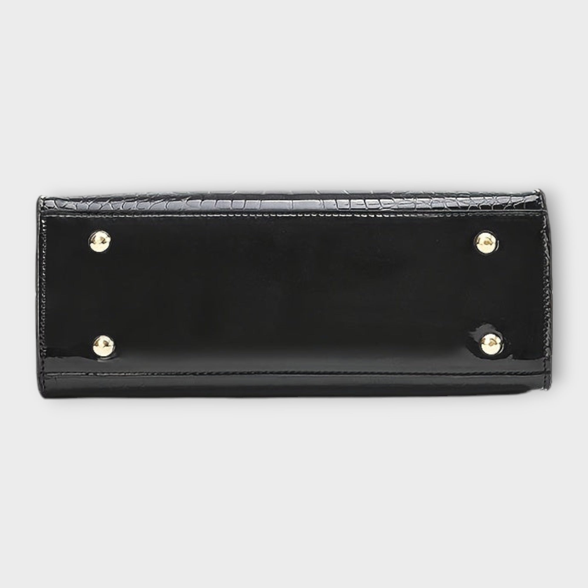 Aurellia. - Glossy Crocodile Leather Pattern Handbag