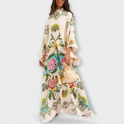 Lisa - Elegant Maxi Dress with Floral Print and Flowing Design