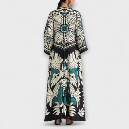 Giselle - Chic Floral Pattern Flowing Maxi Dress